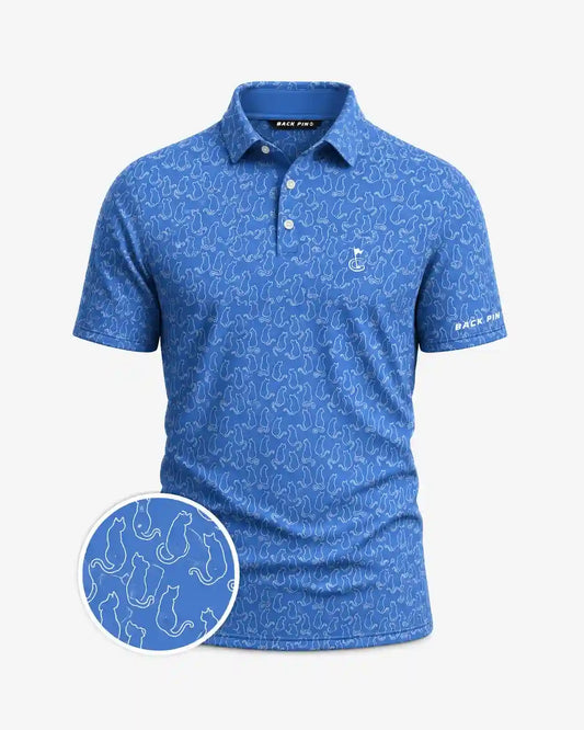 Cat Outline Print Polo