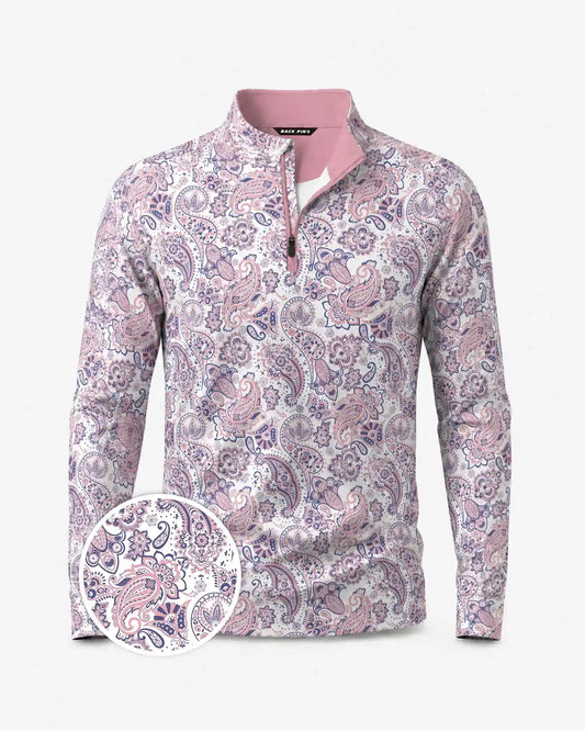 Coral Paisley Golf Quarter Zip - Back Pin Golf