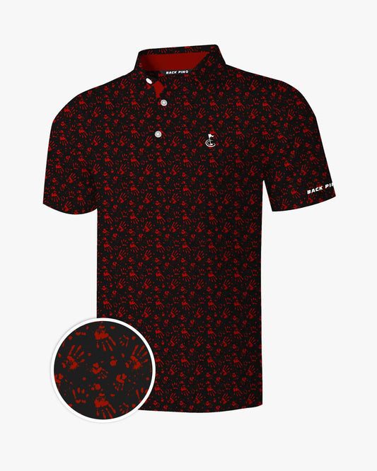 Halloween Bloodstain Handprint Polo