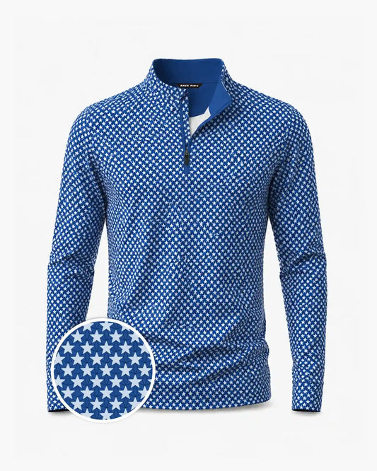 Patriotic Stars Navy Blue Quarter Zip