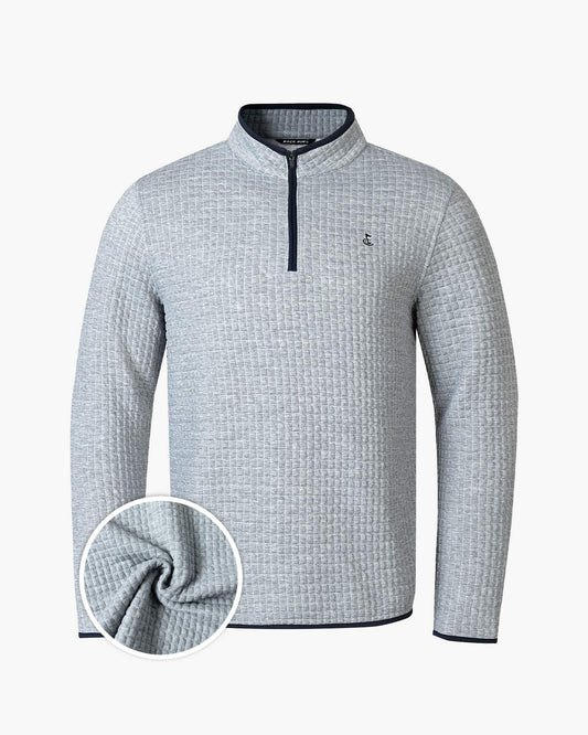 Plaid Quarter-Zip Sweatshirt