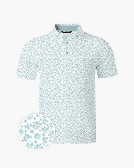Soft Sky Floral Polo