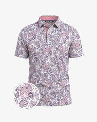 Coral Paisley Golf Polo