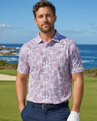 Coral Paisley Golf Polo