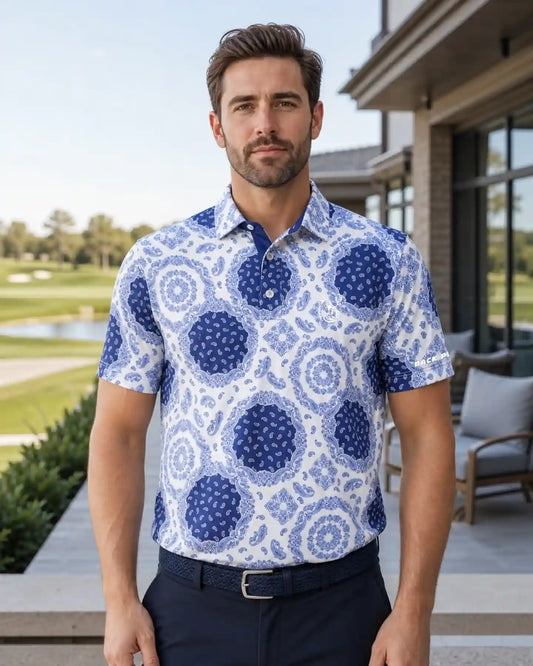 Blue Bandana Paisley Polo