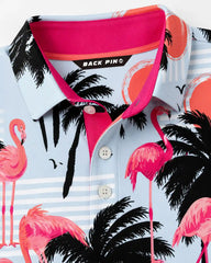 Coastal Flamingo Sunset Polo