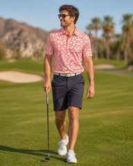 Sunset Hibiscus Polo