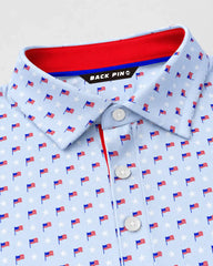 Light Blue Flag Star Polo