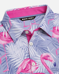 Lavender Tropic Flamingo Polo