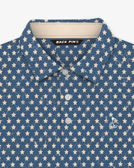 Vintage Star Print Patriot Polo