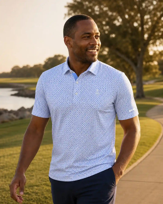 Blue Lucky Petal Polo