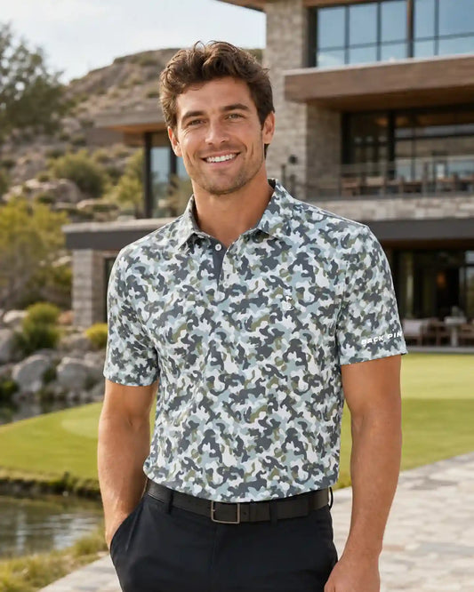 Sage Gray Camo Polo