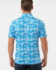 Blue Hibiscus Wave Polo