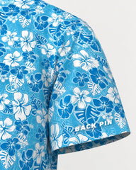 Blue Hibiscus Wave Polo
