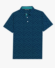 Albatross Polo - Navy Blue with Golf Carts