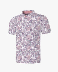 Coral Paisley Golf Polo