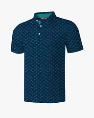 Albatross Polo - Navy Blue with Golf Carts