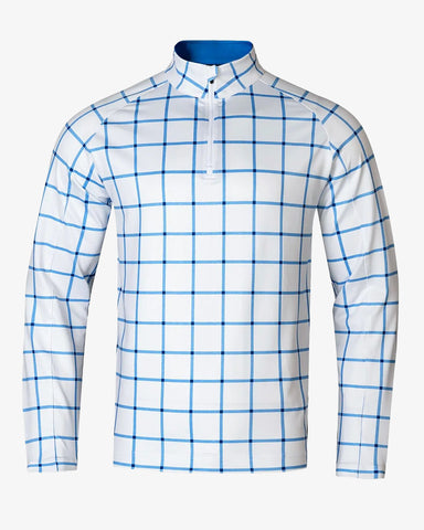Plaid Quarter Zip - Blue