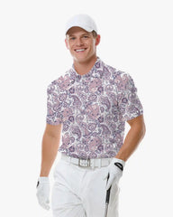 Coral Paisley Golf Polo