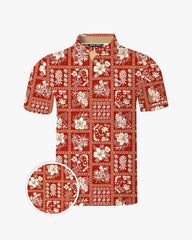 Aloha Patchwork Polo-Back Pin Golf