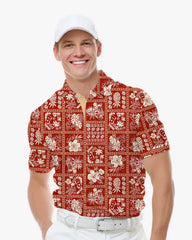 Aloha Patchwork Polo-Back Pin Golf