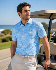 Aqua Paisley Polo