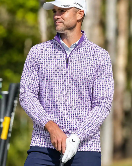 Art Deco Geometric Quarter Zip