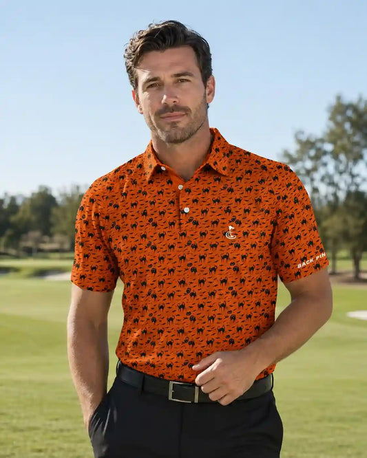 Black Cat Halloween Polo