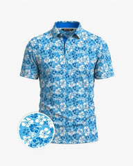 BlueHibiscusWavePolo