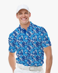 Blue Shade Hibiscus Resort Polo