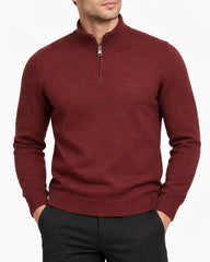 Burgundy Half-Zip Golf Sweater
