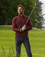 Burgundy Half-Zip Golf Sweater