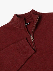 Burgundy Half-Zip Golf Sweater