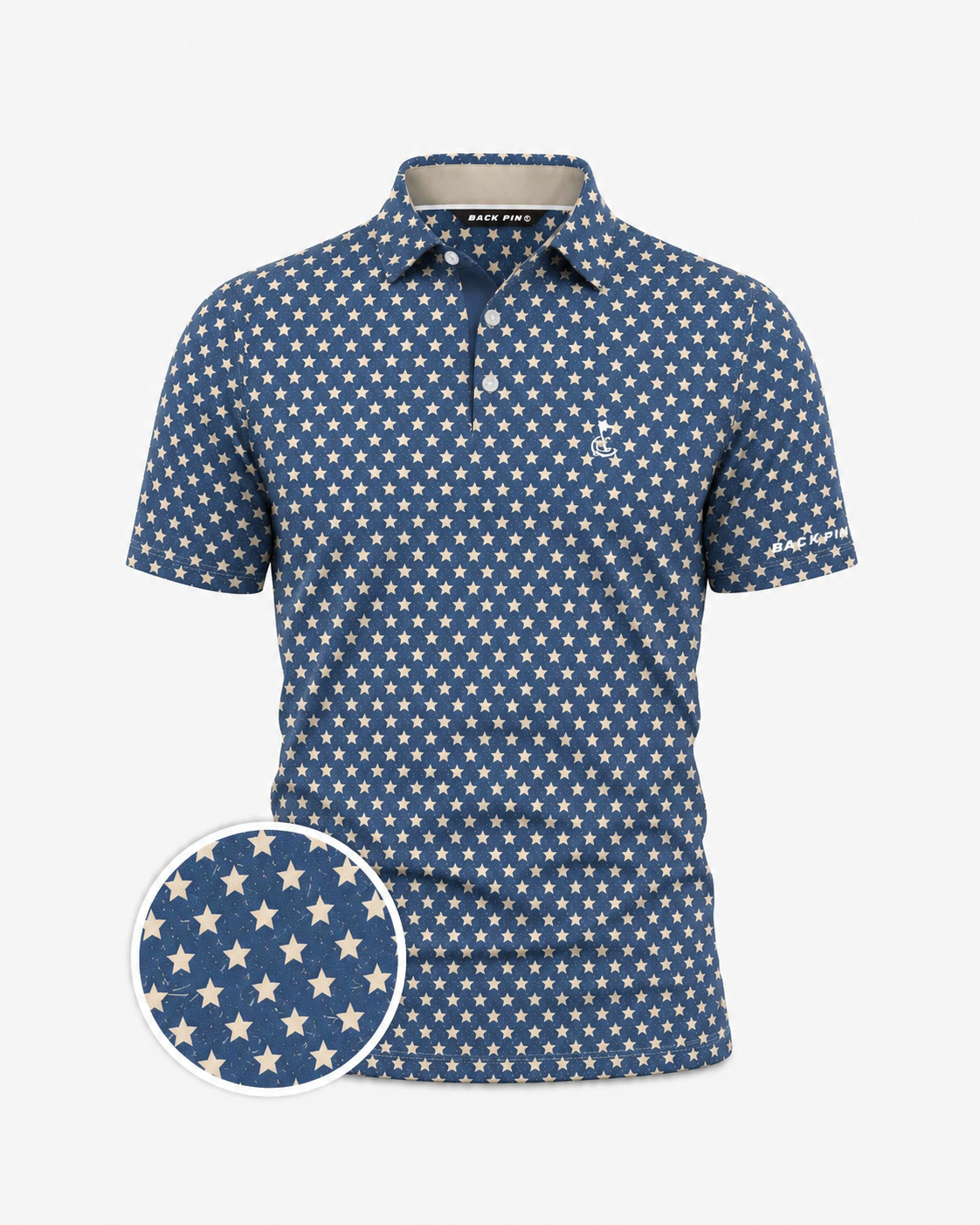 Vintage Star Print Patriot Polo