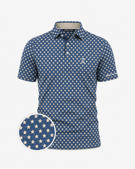 Vintage Star Print Patriot Polo