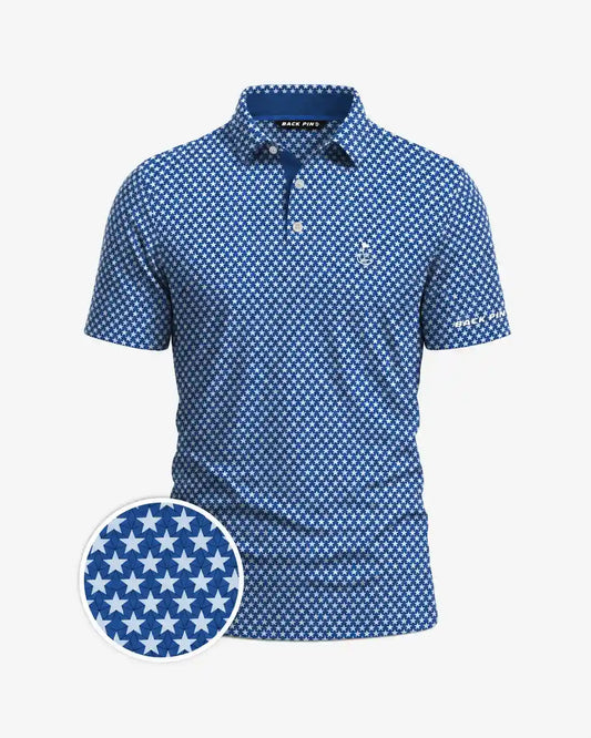 Patriotic Stars Navy Blue Polo