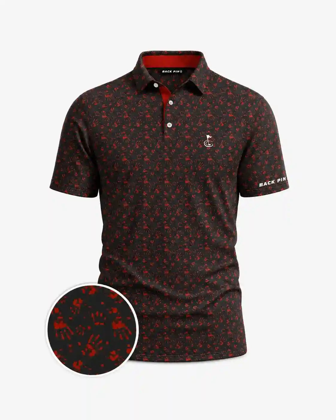 Halloween Bloodstain Handprint Polo