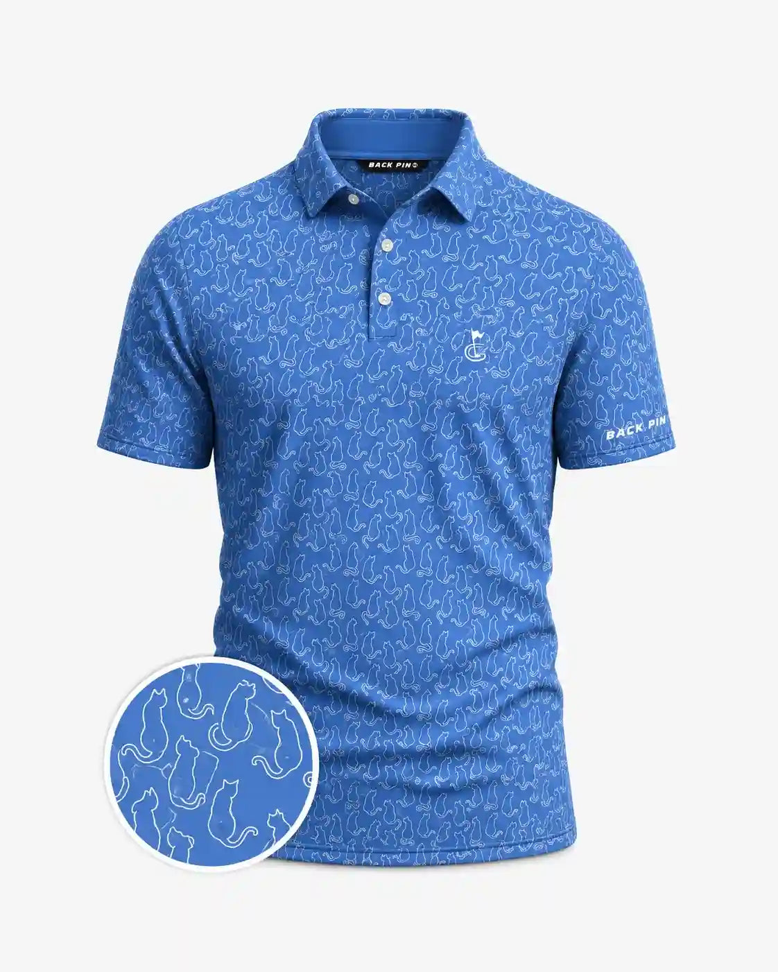 Cat Outline Print Polo