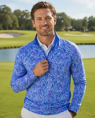 Coastal Paisley Quarter Zip