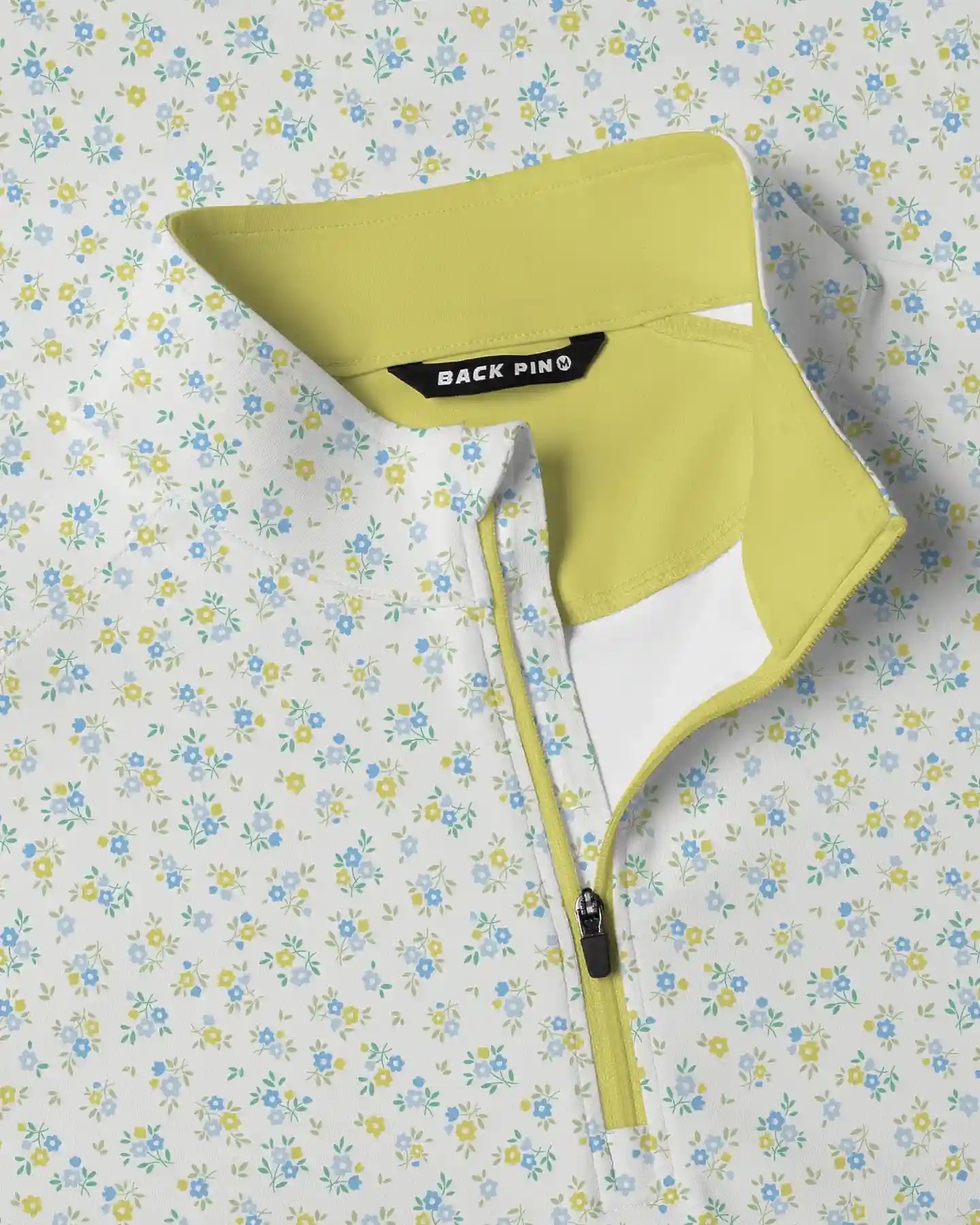 Ditsy Floral Quarter Zip-Back Pin Golf1