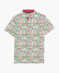 Flamingo Hibiscus Polo