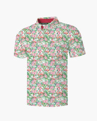 Flamingo Hibiscus Polo