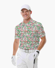 Flamingo Hibiscus Polo