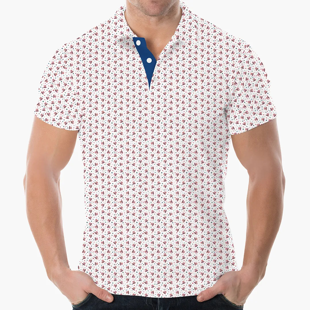 Freedom Hat Print Performance Polo