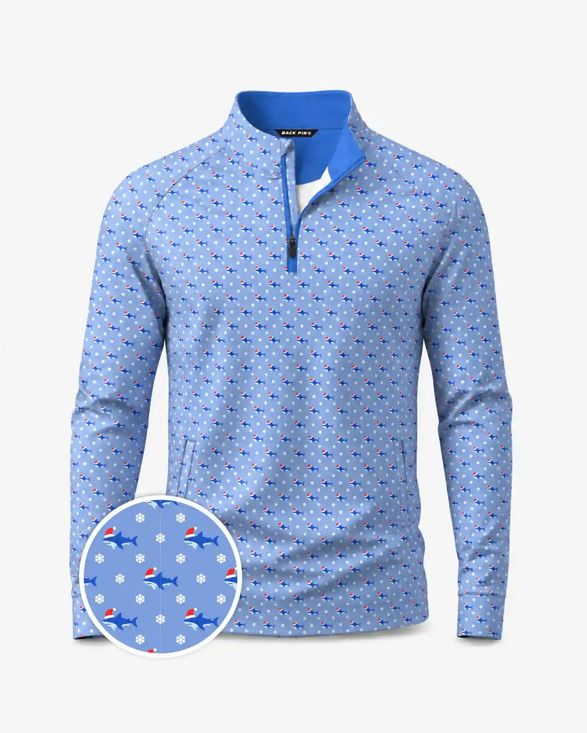 Funny Christmas Shark Quarter Zip
