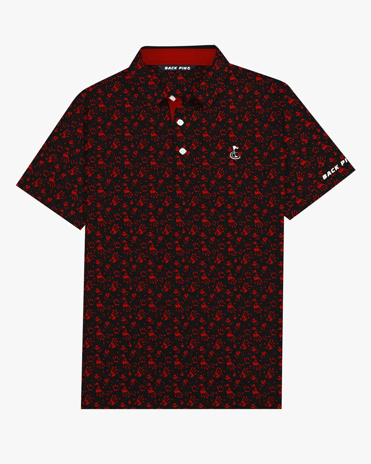 Halloween Bloodstain Handprint Polo Shirts - Back Pin Golf