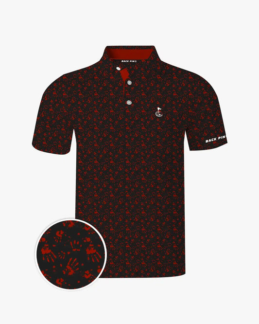 Halloween Bloodstain Handprint Polo - Back Pin Golf