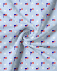 Light Blue Flag Star Quarter Zip