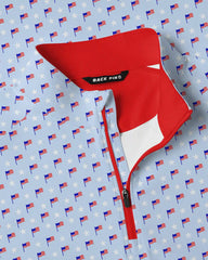 Light Blue Flag Star Quarter Zip
