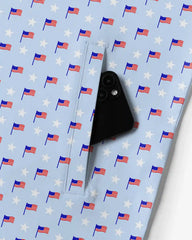 Light Blue Flag Star Quarter Zip